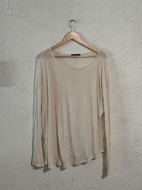 Brandy Melville Cream Lightweight Knit Long Sleeve Top One Size